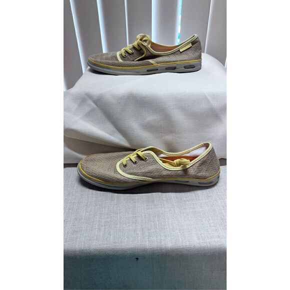 COLUMBIA VULC N VENT TEXTILE TRAINERS YELLOW WOMENS SZ 8.5 - Picture 5 of 12